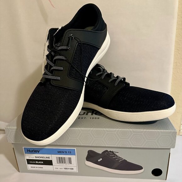 Hurley Men's Shoreline Sneakers Shoes Size 13  Black Lace Up Casual (NEW) - Picture 6 of 16